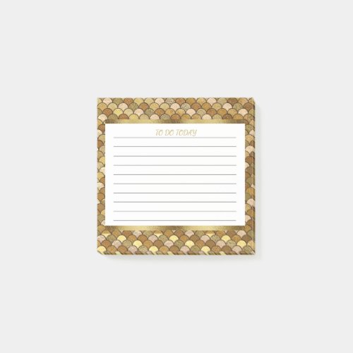 Personalized Gold Mermaid Scales 3x3 Post_it Notes