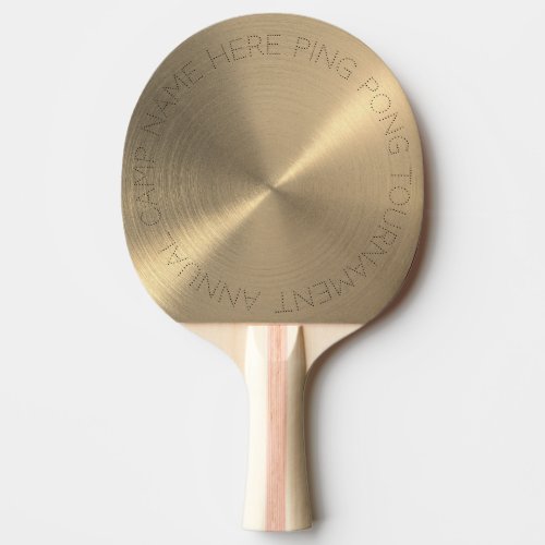 Personalized Gold Metallic Ping Pong Paddle