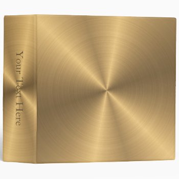 Personalized Gold Metallic Radial Texture 3 Ring Binder by electrosky at Zazzle