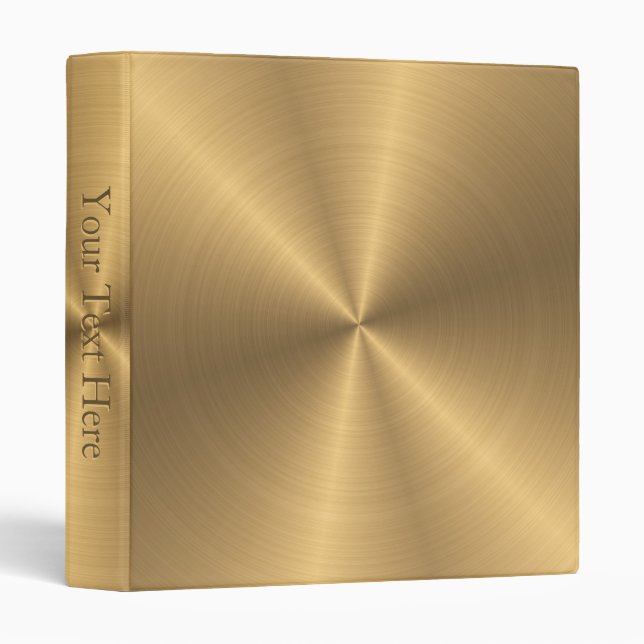 Personalized Gold Metallic Radial Texture Binder (Front/Spine)