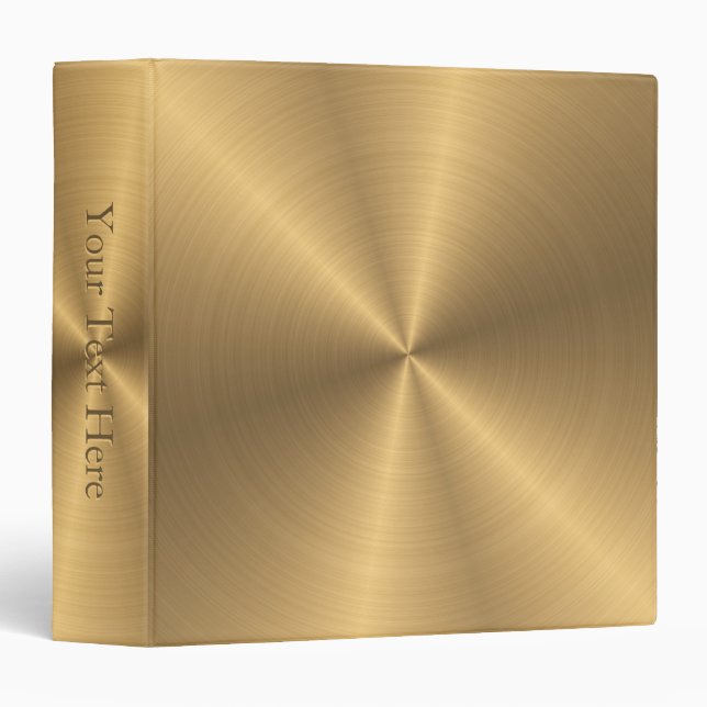 Personalized Gold Metallic Radial Texture Binder (Front/Spine)