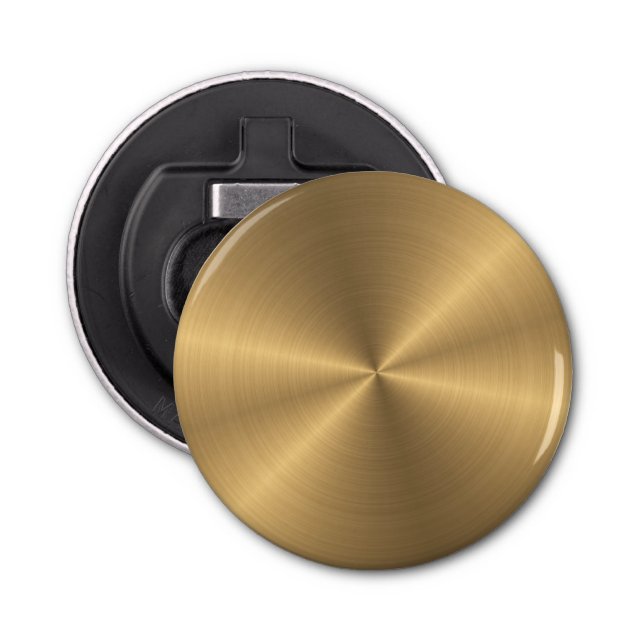 Personalized Gold Metallic Radial Texture Bottle Opener (Front)