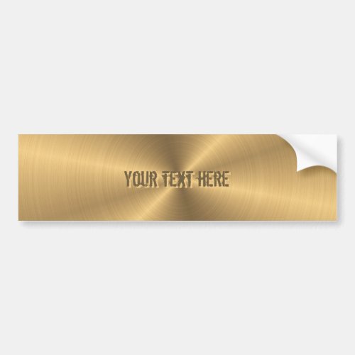 Personalized Gold Metallic Radial Texture Bumper Sticker