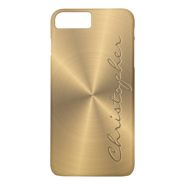 Personalized Gold Metallic Radial Texture Case-Mate iPhone Case (Back)
