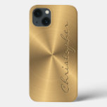 Personalized Gold Metallic Radial Texture Iphone 13 Case at Zazzle