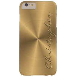 Personalized Gold Metallic Radial Texture Barely There iPhone 6 Plus Case