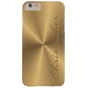 Personalized Gold Metallic Radial Texture Barely There Iphone 6 Plus Case by electrosky at Zazzle