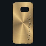 Personalized Gold Metallic Radial Texture Samsung Galaxy S7 Case<br><div class="desc">Feel free to modify the design according to your own preferences. You may change the design location, orientation, background colors and size. Also, you may add your own text, or slogan set its font, location and size, all in order to create the ultimate personal gift for you and your loved...</div>