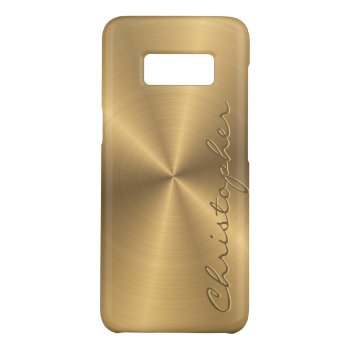 Personalized Gold Metallic Radial Texture Case-mate Samsung Galaxy S8 Case by electrosky at Zazzle