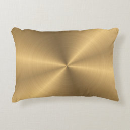 Personalized Gold Metallic Radial Texture Decorative Pillow