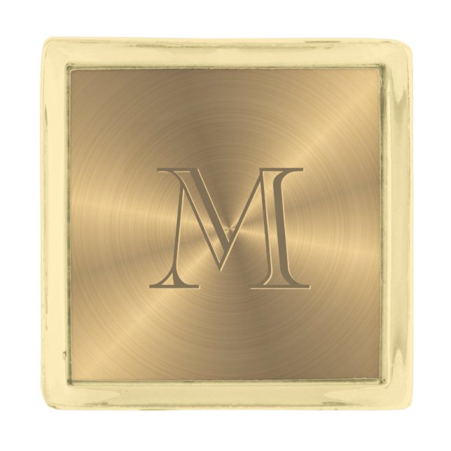 Personalized Gold Metallic Radial Texture Finish Lapel Pin (Front)