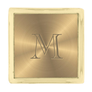 Personalized Gold Metallic Radial Texture Gold Finish Lapel Pin