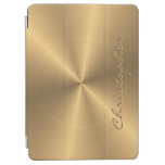 Personalized Gold Metallic Radial Texture Ipad Air Cover at Zazzle