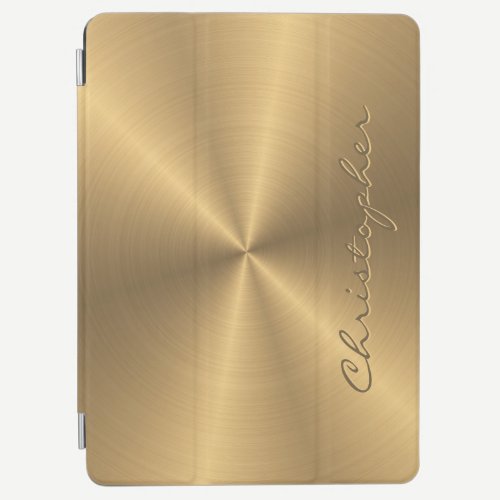 Personalized Gold Metallic Radial Texture iPad Air Cover
