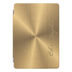 Personalized Gold Metallic Radial Texture iPad Pro Cover