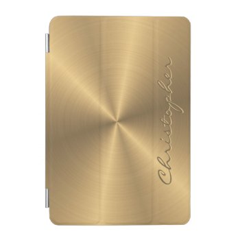 Personalized Gold Metallic Radial Texture Ipad Mini Cover by electrosky at Zazzle