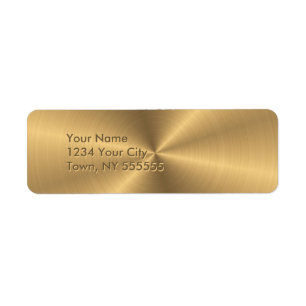 Personalized Gold Metallic Radial Texture Label