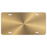 Personalized Gold Metallic Radial Texture License Plate at Zazzle