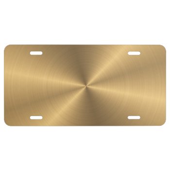 Personalized Gold Metallic Radial Texture License Plate by electrosky at Zazzle