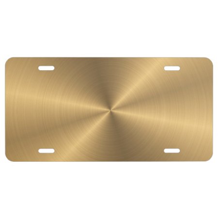 Personalized Gold Metallic Radial Texture License Plate