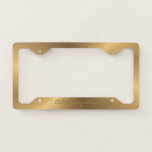 Personalized Gold Metallic Radial Texture License Plate Frame at Zazzle