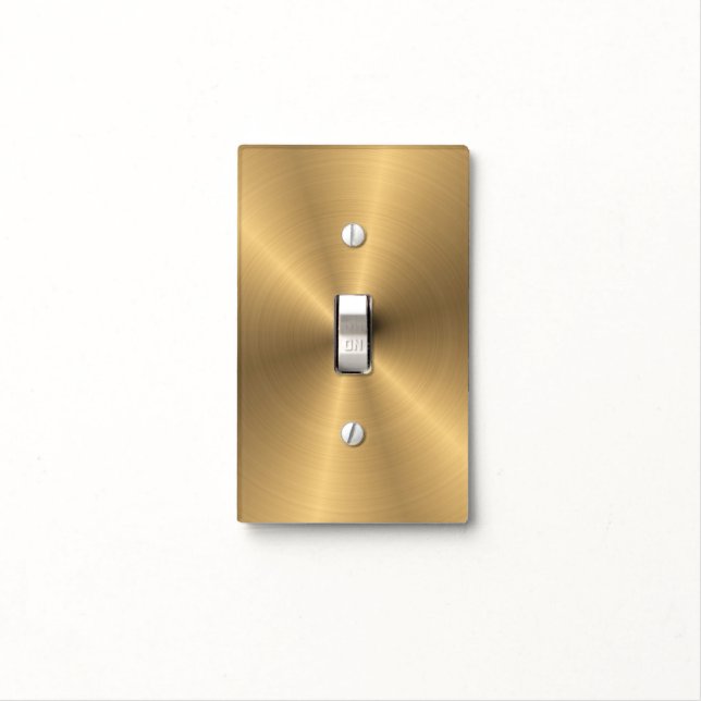 Personalized Gold Metallic Radial Texture Light Switch Cover (In Situ)