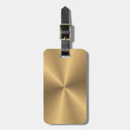 Personalized Gold Metallic Radial Texture Luggage Tag