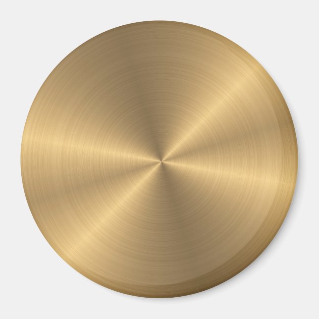 Personalized Gold Metallic Radial Texture Magnet (Front)