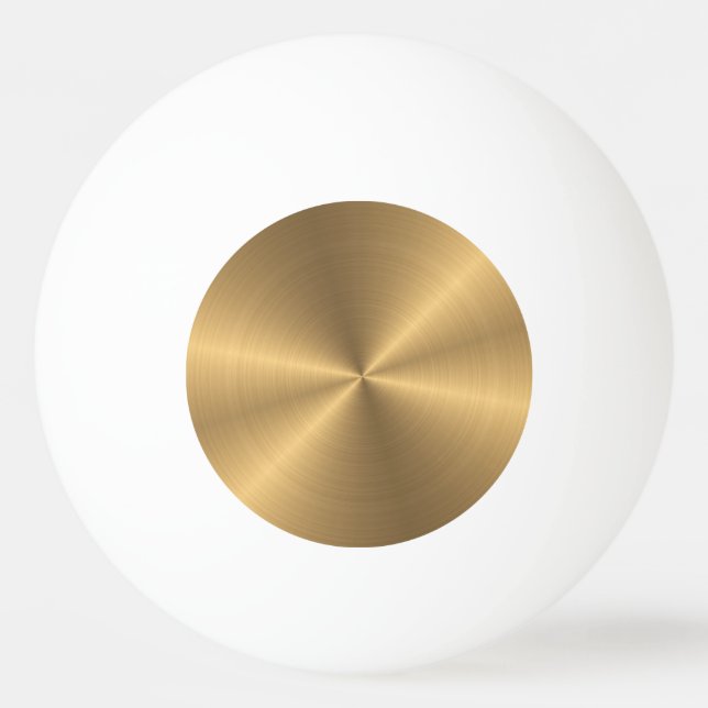 Personalized Gold Metallic Radial Texture Ping Pong Ball (Front)
