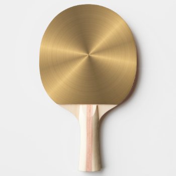 Personalized Gold Metallic Radial Texture Ping Pong Paddle by electrosky at Zazzle
