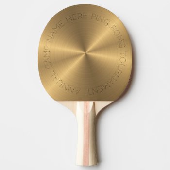 Personalized Gold Metallic Radial Texture Ping Pong Paddle by electrosky at Zazzle