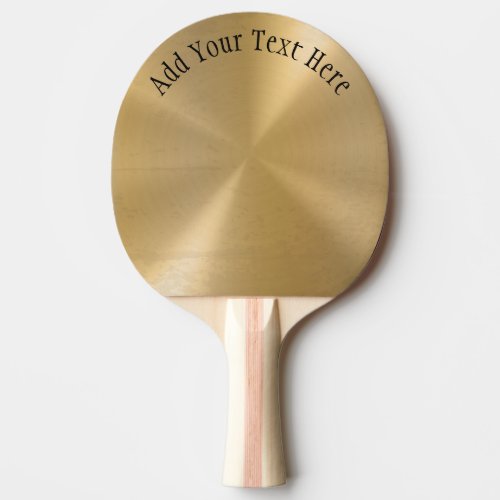 Personalized Gold Metallic Radial Texture Ping Pong Paddle