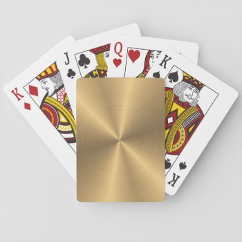 Personalized Gold Metallic Radial Texture Playing Cards by electrosky at Zazzle