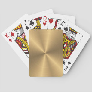 Personalized Gold Metallic Radial Texture Poker Cards