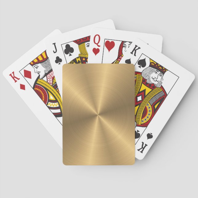 Personalized Gold Metallic Radial Texture Poker Cards (Back)