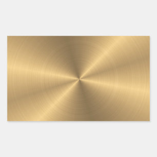 Personalized Gold Metallic Radial Texture Rectangular Sticker
