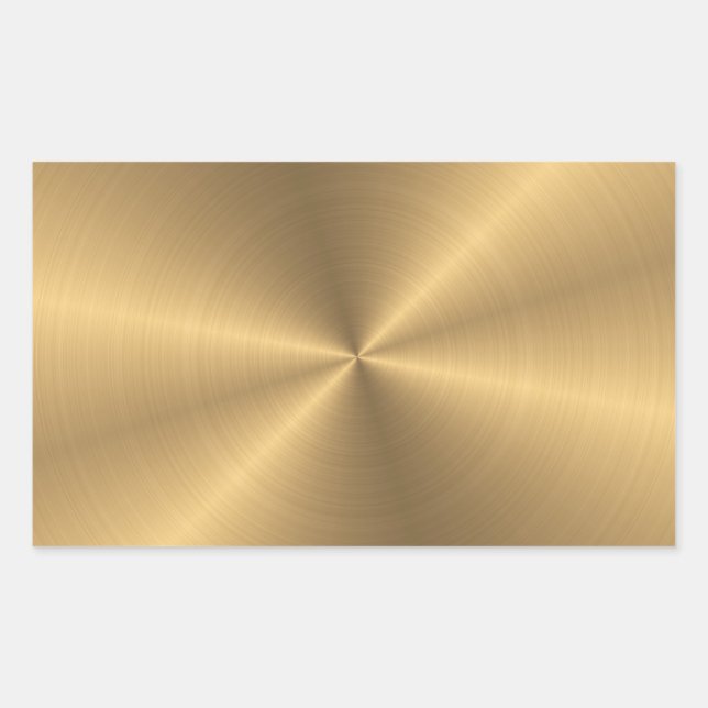 Personalized Gold Metallic Radial Texture Rectangular Sticker (Front)