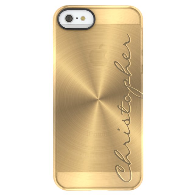 Personalized Gold Metallic Radial Texture Uncommon iPhone Case (Back)