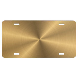 Personalized Gold Metallic Radial Texture v2 License Plate
