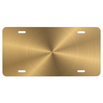 Personalized Gold Metallic Radial Texture V2 License Plate by electrosky at Zazzle