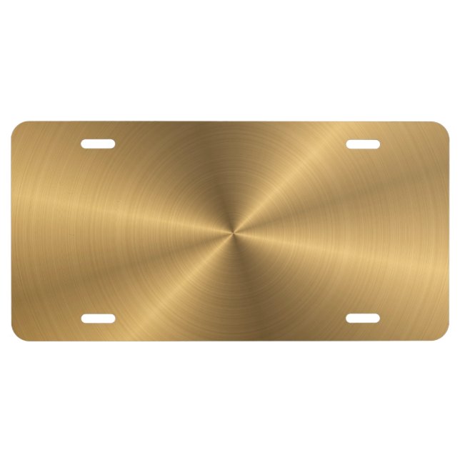 Personalized Gold Metallic Radial Texture v2 License Plate (Front)