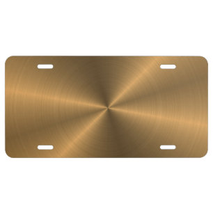 Personalized Gold Metallic Radial Texture v3 License Plate