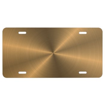 Personalized Gold Metallic Radial Texture V3 License Plate by electrosky at Zazzle