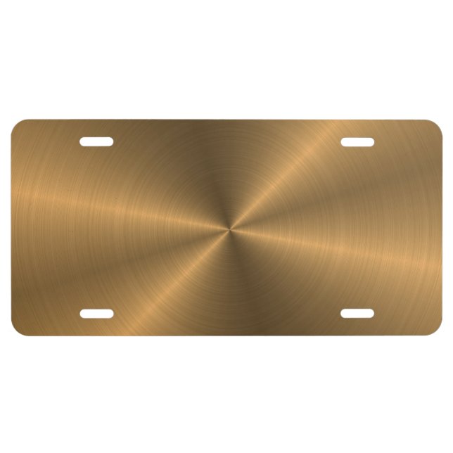 Personalized Gold Metallic Radial Texture v3 License Plate (Front)