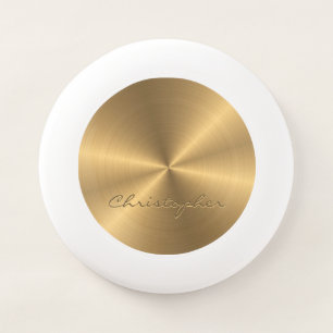Personalized Gold Metallic Radial Texture Wham-O Frisbee
