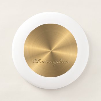 Personalized Gold Metallic Radial Texture Wham-o Frisbee by electrosky at Zazzle