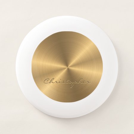 Personalized Gold Metallic Radial Texture Wham-o Frisbee