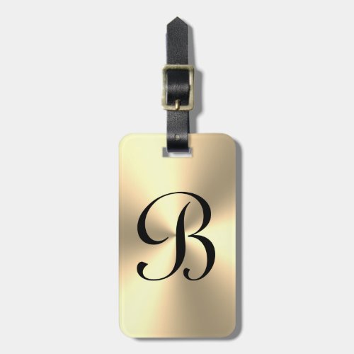 Personalized gold metallic travel luggage tag