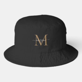 Personalized Gold Monogram and Modern Family Name Bucket Hat
