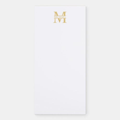 Personalized Gold Monogram and Name Magnetic Notepad